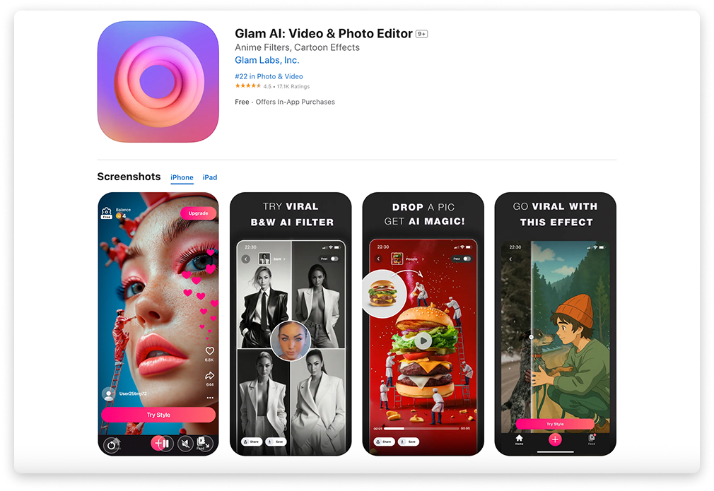 Glam AI on App Store