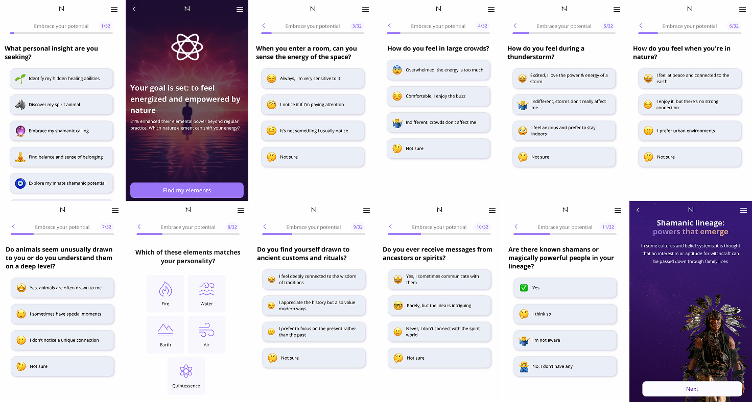 web2app quiz onboarding