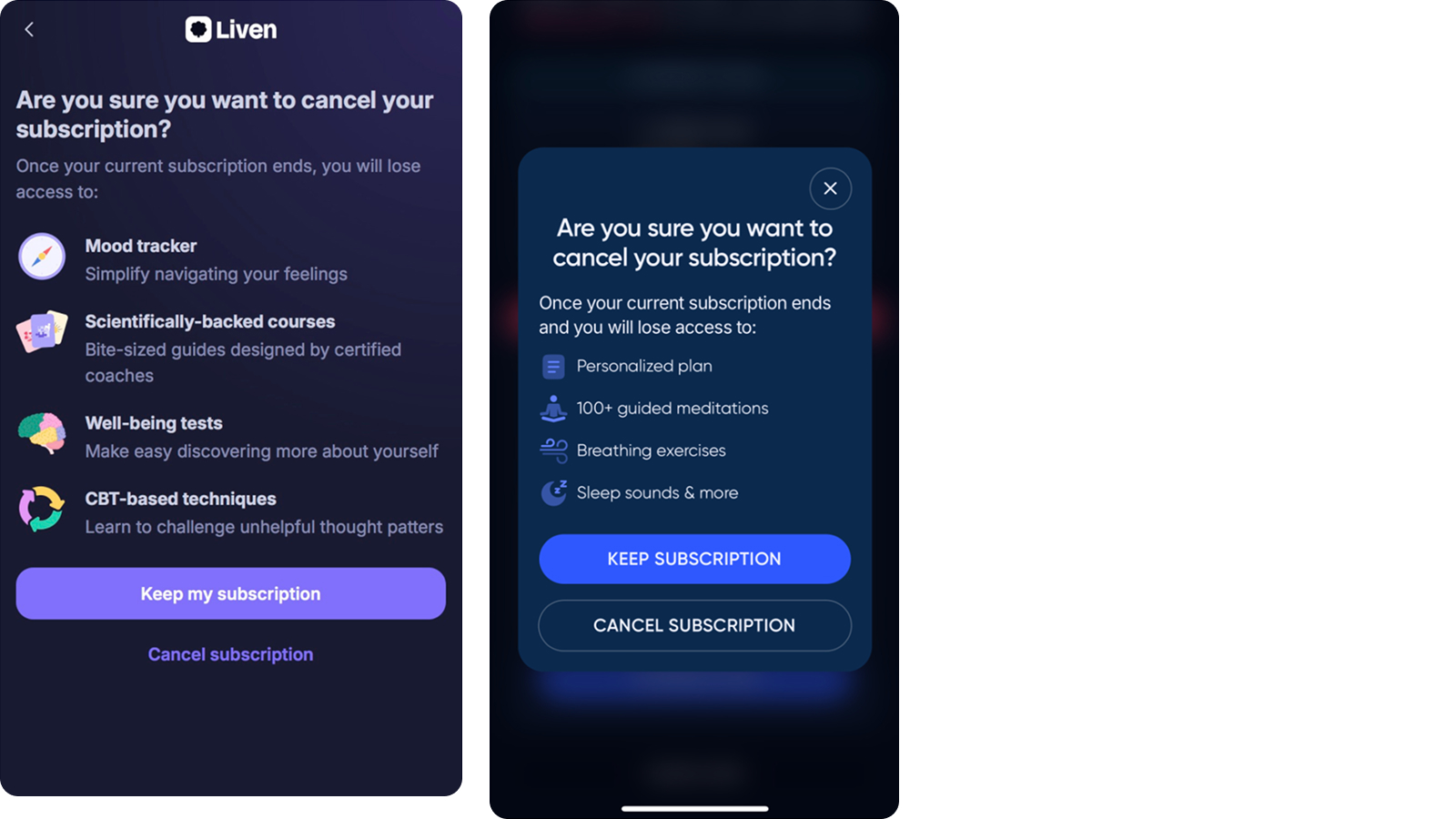 subscription cancellation flow
