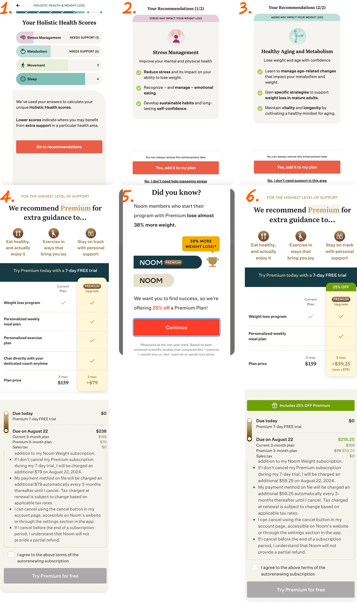 Noom one-click upsell