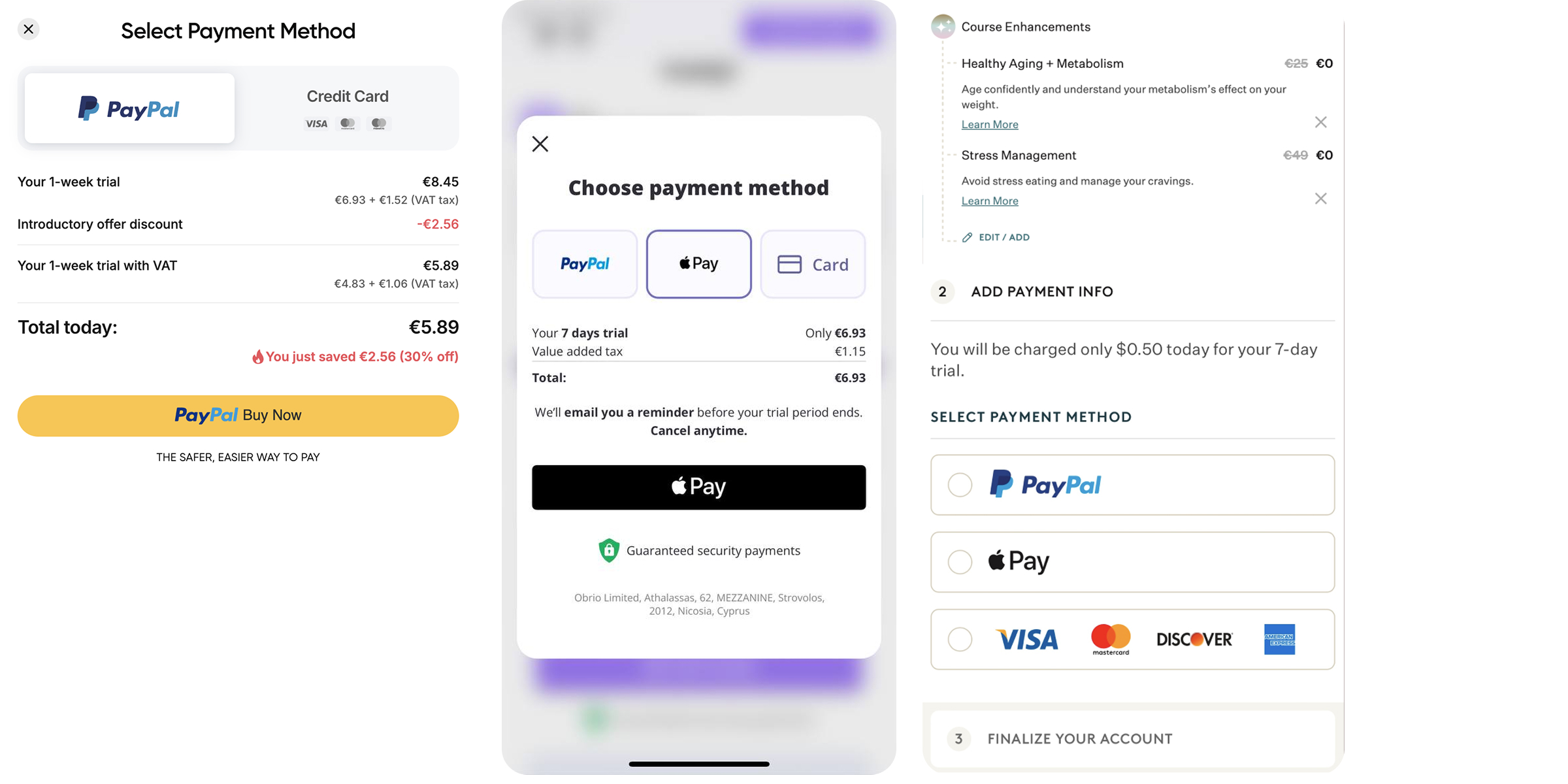 where to place checkout web screen