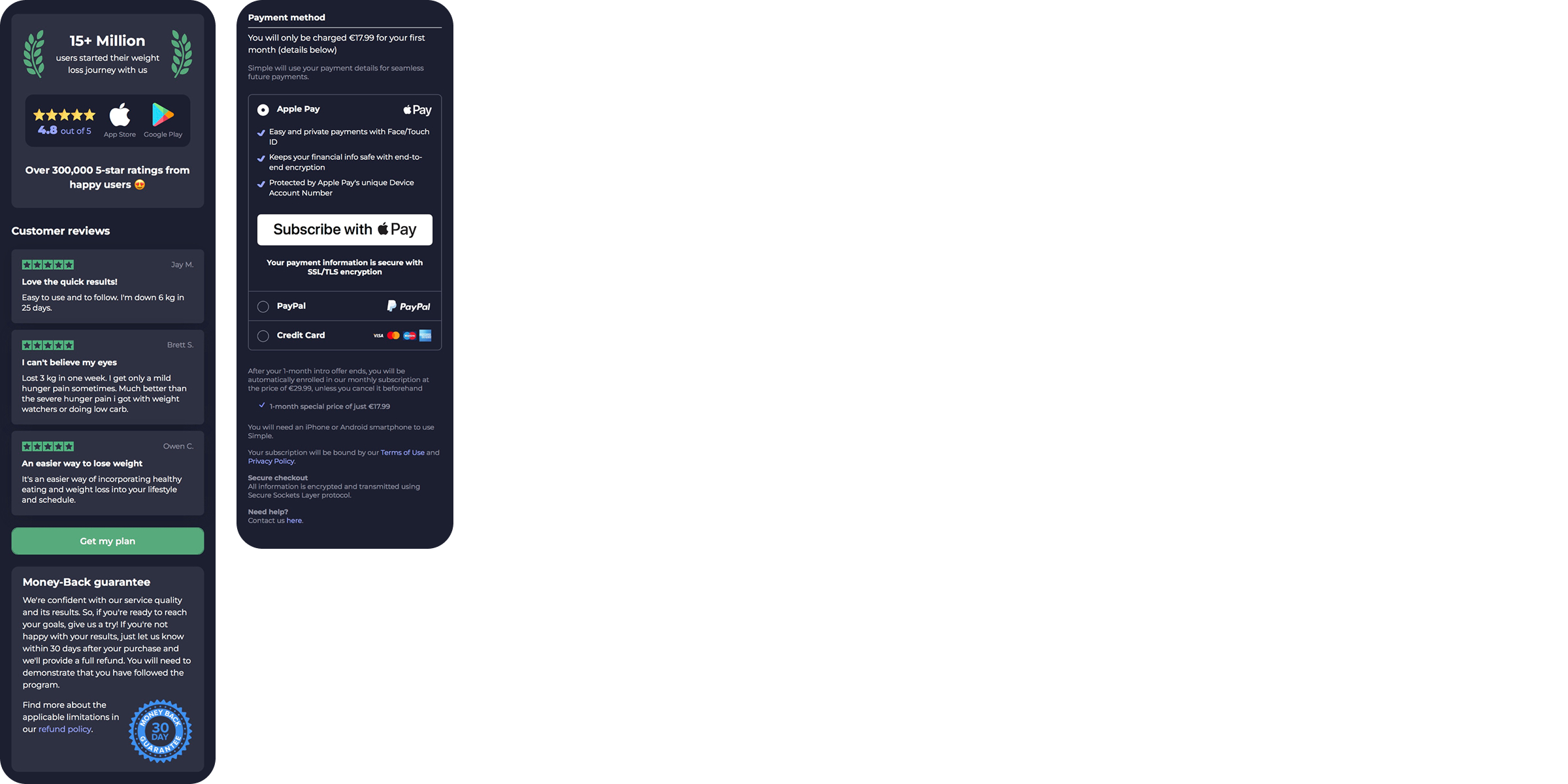 Simple checkout web