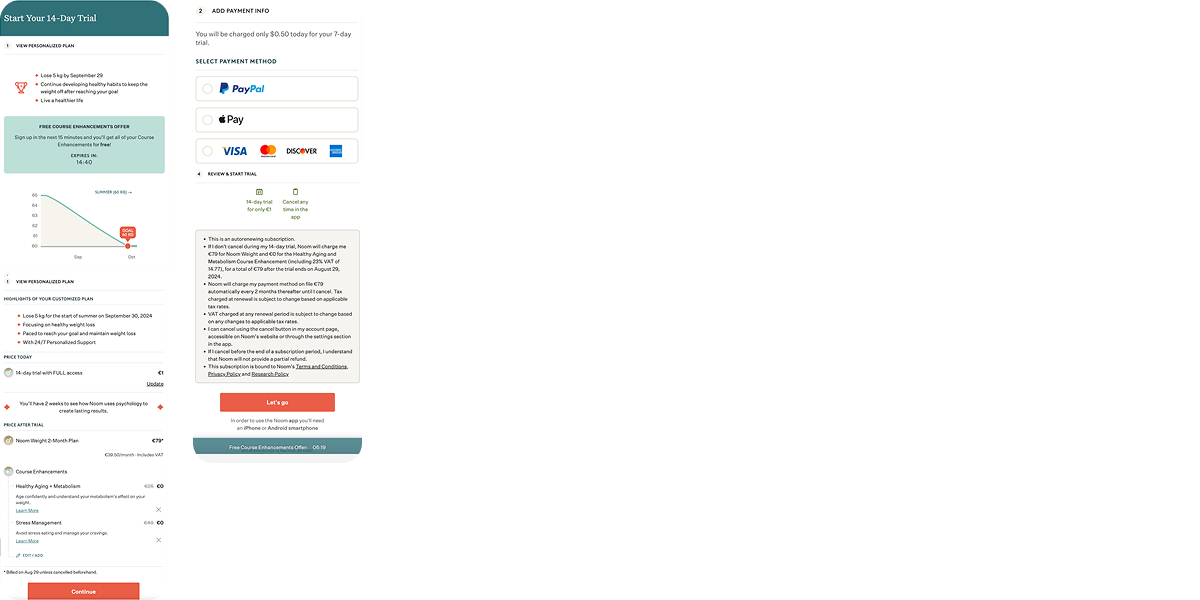Noom paywall