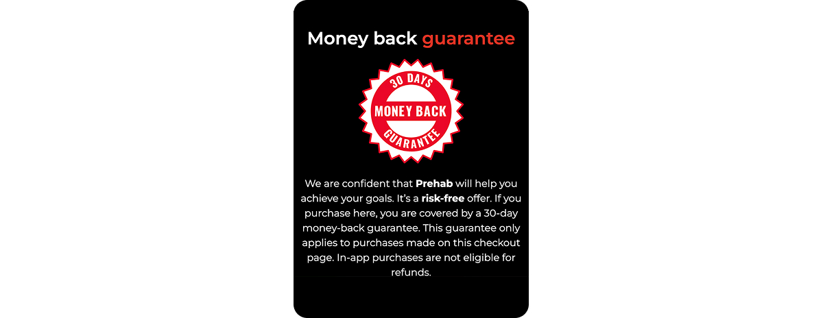 money-back guarantee on paywall