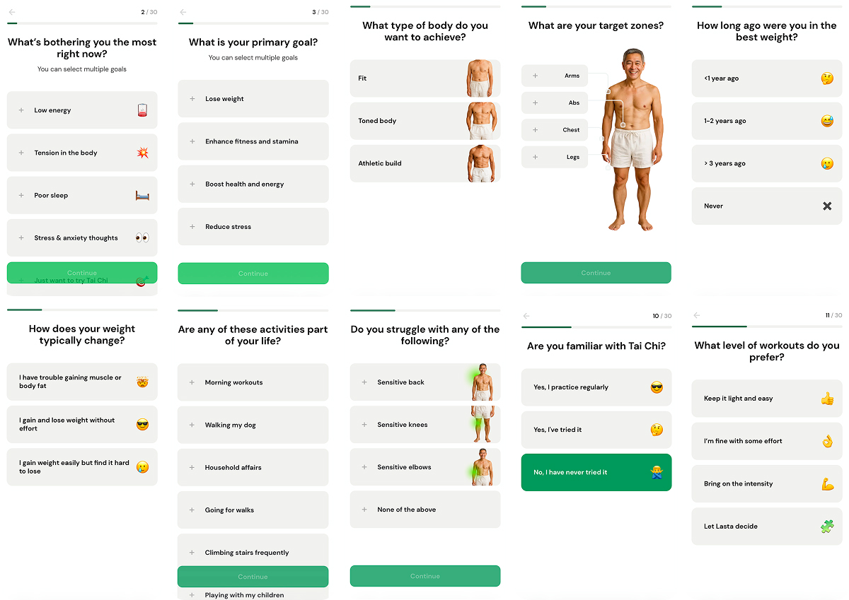 data collection with a quiz onboarding