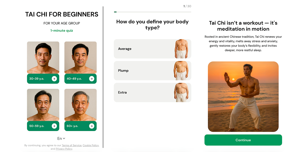 an easy entry point in a web2app funnel