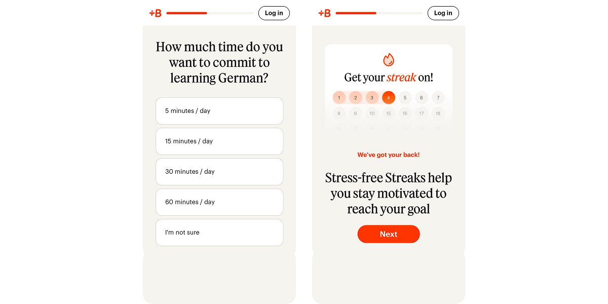 building a habit in web2app