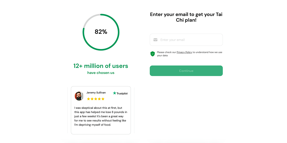 email capture in web2app
