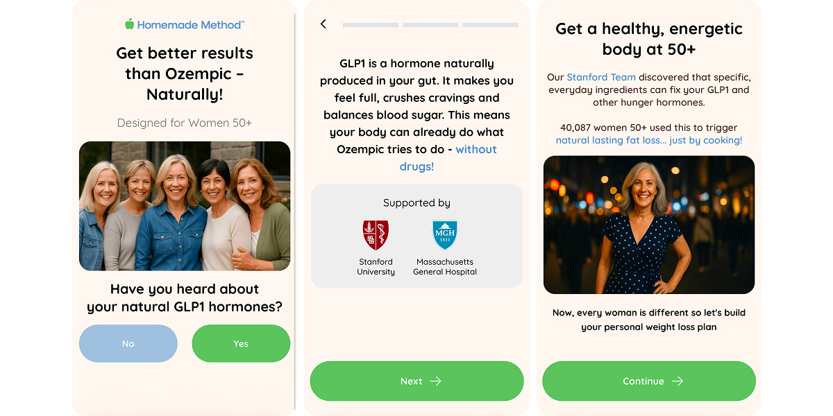 Homemade Method web2app funnel