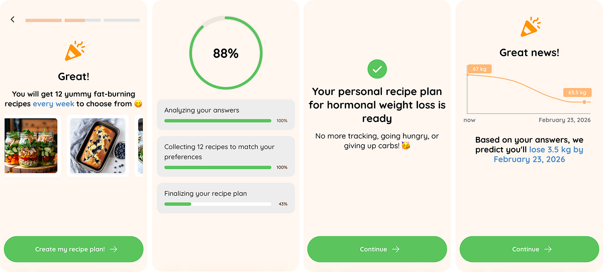 highlight value in quiz onboarding