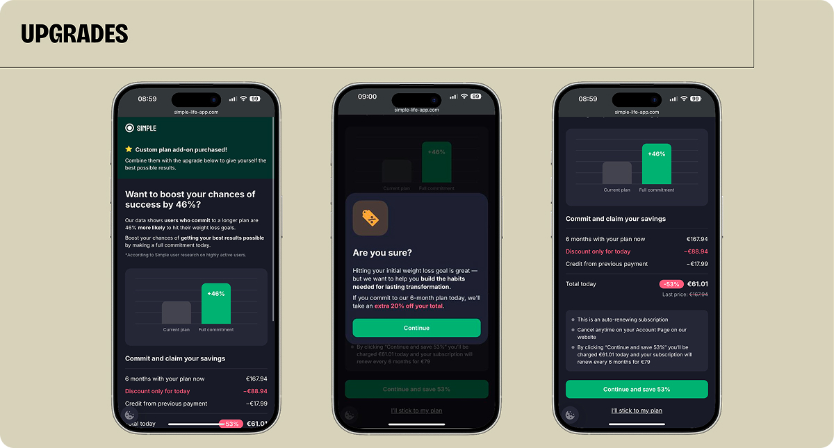 upgrades in web funnels